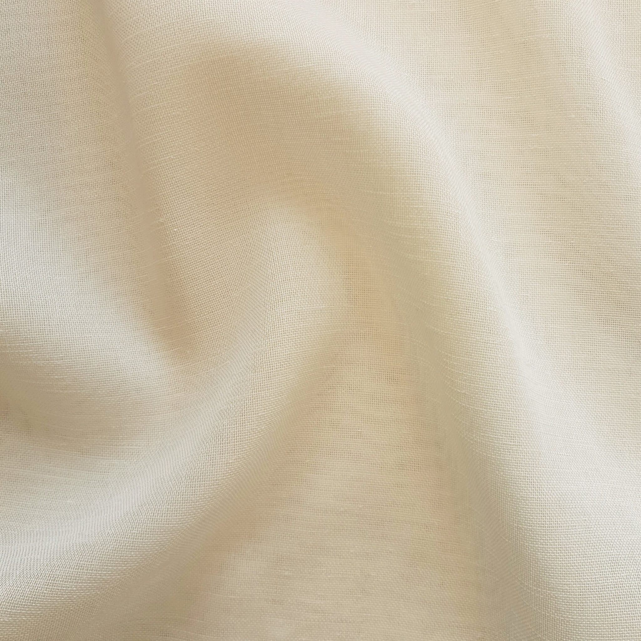 Emin Ivory FR Voile - Linen Look Voile - Off White Voile - Flame Retardant